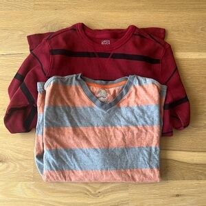 Boys size 14/16 striped long sleeve shirts